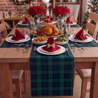 HunnmingRe 1 Pcs Black Christmas Tartan Plaid Table Runner 13 x 72 - Image 3