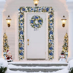 Garvee 6 Ft Christmas Garland with Lights for Mantle, Blue Silver - Image 5