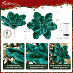 8PCS Large Christmas Magnolia Flowers for Christmas Tree Wreath - Image 2