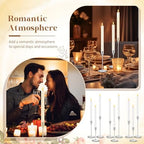 FillTouch 30 Pcs Silver Candlestick Holder with Flameless Taper Candle Bulk - Image 3
