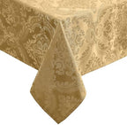 Caiden Elegance Damask Tablecloth, Gold - 60" W x 84" L by ElreneHomeFashions