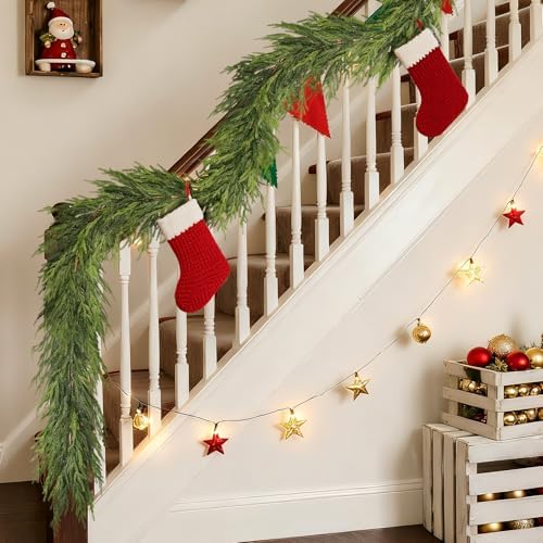Lifelike Touch Artificial Norfolk Pine Garland for Christmas (16FT 1PCS) by VIERENA