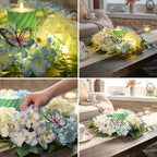 Valery Madelyn 18" Hydrangeas Spring Summer Wreaths for Front Door - Image 3