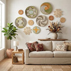 11 Pcs Boho Wall Basket Decor, Bulrush Woven Wall Hanging (Jungle) - Image 5