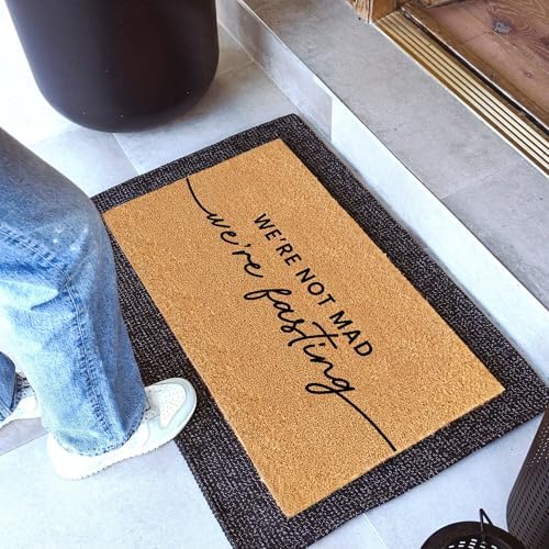 THEODORE MAGNUS Eid Door Mat – Coir Doormat for Outdoor Entrance, Durable Welcome Mat with Non-Slip Backing, Perfect for Front Door and Entryway - Outdoor/Indoor - Not Mad, Fasting - 17" x 30" - Image 2