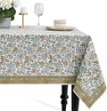 CPC Harvest Bloom Block Print 100% Cotton Rectangle Tablecloth 52x70 Inch by COTTONPRINTCLUB