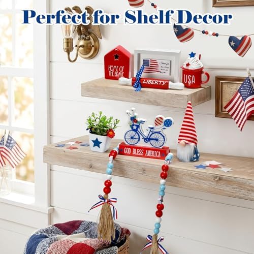 4th of July Decorations for Home Office 8 PCS Patriotic Tiered Tray Decor - Image 5