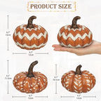 Briful 3-Piece Fall Resin Pumpkin Set, Rustic Autumn Home Decoration - Image 2