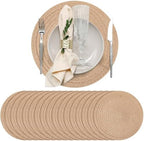24 Pcs 13 Inch Round Burlap Woven Placemat Boho Braided Charger by Gandeer