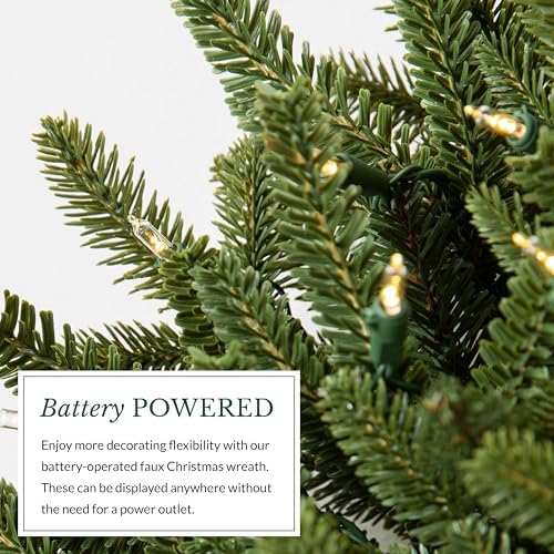Balsam Hill | Artificial Christmas Wreath for Front Door | Greenery with LED Clear Lights | Indoor & Outdoor Christmas Decor (BH Fraser Fir 48") - Image 5
