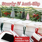 HMASYO Christmas Stocking Holders for Mantle Set of 4, White Heavy Duty Iron Stocking Hangers Base, Low Profile Weighted Stocking Holder Hooks for Fireplace Tabletop Shelf Christmas Decoration - Image 3
