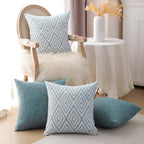 HPUK Throw Pillow Covers 20x20, Set of 4, Blue Textured Couch Pillow Covers - Image 4