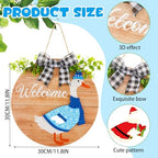 Lineshading 16 Pcs Wooden Interchangeable Goose Welcome Sign, Wood Color - Image 2