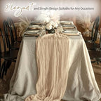 28 Pack Beige Cheesecloth Table Runner 17x108 Inch Semi Sheer Boho Gauze Cheese Cloth Fabric Table Runners, for Wedding Party Baby Shower Birthday Home Decor Garden Farmhouse - Image 6