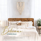 Macrame Boho Wall Hanging Decor, Geometric Woven Tapestry with Long Tassel - Image 4