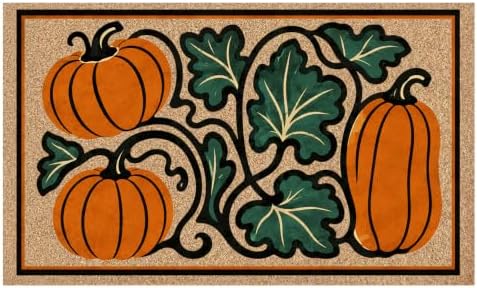 Rustic Fall Pumpkin Faux Coco Coir Doormat Door Mat 17x30 by Unknown