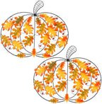 Wesiti 2 Pcs Metal Fall Pumpkin Wall Decor 14" Welcome Pumpkins Fall Sign Metal Farmhouse Autumn Vintage Leaf Wall Art Hanging Rustic Room Decor for Autumn Harvest Holiday Indoor Outdoor by Unteilti