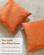 TOPWAVE 2 Pack Fall Throw Pillow Covers, Maple Leaf, Orange 24x24 - Image 4