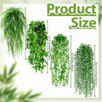 Daifunli 48 Pcs Artificial Hanging Plants Fake Hanging Ferns Plastic Fake Plants for Wall Room Garden Garland Indoor Outdoor Decor No Basket (Boston,Eucalyptus,Ivy Vine,String of Pearls) - Image 2