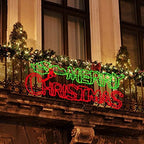 LAMPHOME Large 48"x18" 504 LED Merry Christmas Neon Motif Super-Bright Green and Red LEDs Outdoor Christmas Decoration with UL Standard Adaptor Waterproof for Outdoor Home Party Wall Hanging Holiday - Image 6