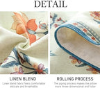 ISAENNE Designer French Linen Long Table Runner,102"x12"-Floralsea B - Image 5