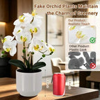 Fake Orchid-19”tall Artificial Indoor Potted Plant for Home Decor-White - Image 5
