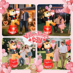 Valentines Day Inflatables Outdoor Decorations 6FT Giant Valentine Rotating Bear Inflatable Blow Up Decoration Valentine’s Day Decor with LED Lights for Sweet Party Wedding Home Yard Lawn - Image 3