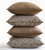 a moment Brown 4 Pack Throw Pillow Covers - Chenille & Velvet Set with Piping, Farmhouse Textured Design Pillow Cases for Couch Sofa Bed Livingroom (22x22 Inch, No Insert) - Image 5