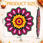 Frienda 24 Inch Rangoli Doormat Indian Pooja Decorations for Home, Lotus - Image 2