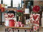 Valentines Chair Covers Set of 4 Watercolor Rose Stretch Parsons Slipcover - Image 2