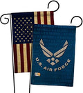 US Air Force Burlap Garden Flag - Pack Armed Forces USAF United State American Military Veteran Retire Official USA Vintage Applique - House Banner Small Yard Gift Double-Sided Imported 13 X 18.5 by Breeze+Decor