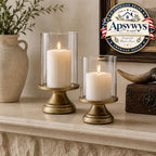 Apsways Hurricane Glass Candle Holders for Pillar Candles, Set of 2 - Image 2