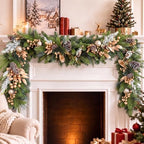 Riceshoot 6ft Christmas Garland for Mantle, Silver Sequin Artificial Pine - Image 5
