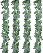 4Pack Artificial Eucalyptus Garland with Willow Leaves Faux Greenery for Wedding Backdorp Arch Wall Table Runner Decor (Green) by Unknown