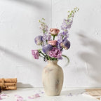 PORCER Ceramic Rustic Flower Vase, 8.27 Inch Vintage Pottery Home Decor, Antique Farmhouse Terracotta Vase for Living Room, Table, Shelf, Mantel Decoration, Farmhouse - Natural Brown - Image 4
