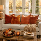 MIULEE Fall Decorative Rust Velvet Euro Sham Throw Pillow Covers 24x24 Inch - Image 5