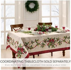 Elrene Home Fashions Villeroy & Boch Winter Bows & Garland Christmas/Holiday Cloth Napkins, Set of 4 - Image 4