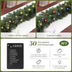 Alupssuc 2PCS 9FT Pre-Lit Christmas Garland, Lighted Norfolk Pine Garland - Image 3