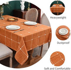 Zobesta Linen Table Cloth Rectangle Tables 60x120 Inch Burnt Orange - Image 4