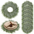 Christmas Placemats Set of 6 Artificial Powder Snow Wreath Charger by Gandeer