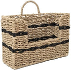 Rustic Seagrass Hanging Wall Basket for Front Door（Rectangular) by QingtuHome