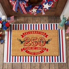 Moucuny 2 Pcs 4th of July Coir Door Mat Outdoor, Patriotic Non-Slip Decor by Moucuny