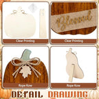 Moucuny Set of 6 Outdoor Fall Decoration for Home Porch, Farmhouse Pumpkin - Image 6