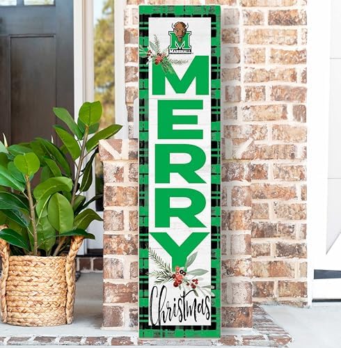 KH Sports Fan Marshall Thundering Herd Holiday Porch Leaner, 11x46 Inches, Thundering Herd Outdoor Christmas Sign; Display Some Holiday Cheer with This Marshall Thundering Herd Christmas Sign - Image 2