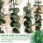 Boho Wall Decor Artificial Eucalyptus Bathroom Decor Fake Eucalyptus Plants Greenery Leaves with Wooden Bead Garland on Stick Rustic Farmhouse Home Decorations for Bedroom Living room Nursery Kitchen - Image 4