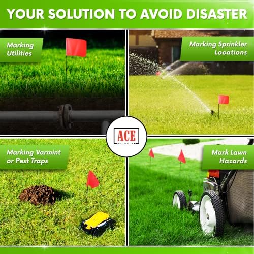 Fluorescent Orange Yard Marking Flags - 4x5x15 Inch Marker Flags - 200 Pack - Markers For Lawn, Irrigation, Landscaping, Survey & Sprinkler Head Marking - Image 4