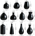 Tanvecle Small Black Vases, Ceramic Bud Vase Set 11, Modern Home Decor - Image 4
