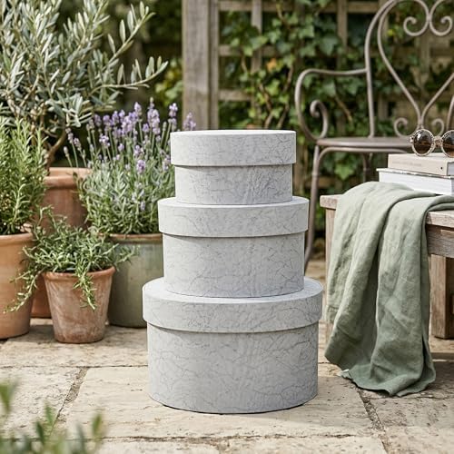 Sarah's Hat Boxes – Pale Gray with Metallic Silver Design Decorative Gift Box Set of 3 | Elegant Reusable Storage Boxes for Gifts, Keepsakes, Jewelry, or Special Items | Unique Printed Design - Image 6