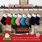 Personalized Christmas Stockings with Embroidered Name & Monogram,Custom 5 Pack 18” Large Flocking Xmas Stocking,Burlap with Plush Cuff Stockings for Fireplace Holiday Decor - Image 5