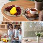 uxcell 4pcs Bohemian Wall Basket Decor Set Hanging Woven Wall Basket - Image 3